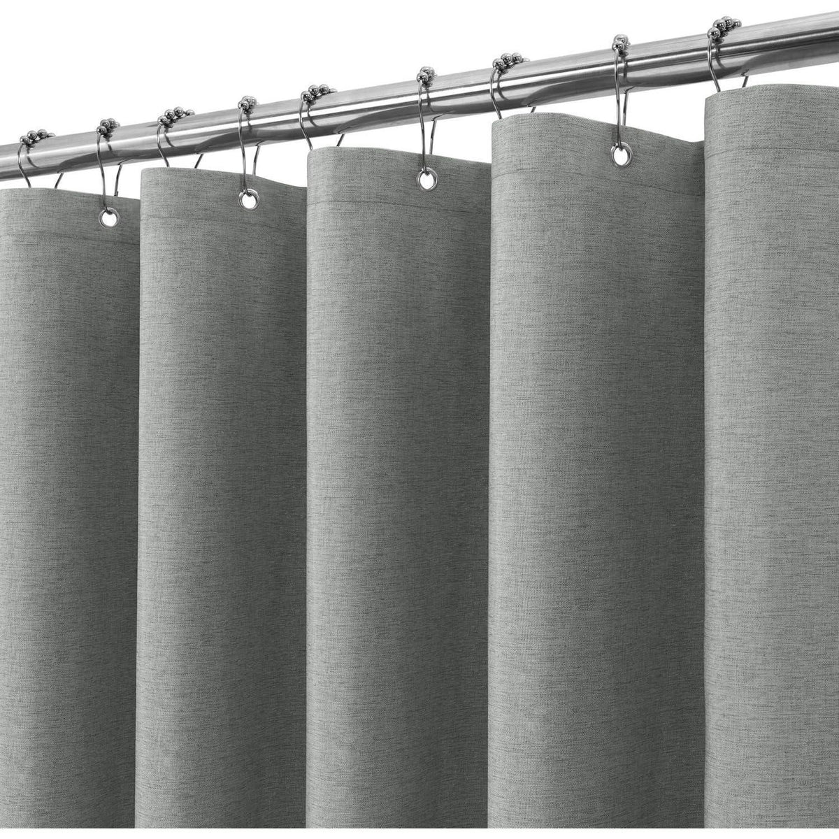 Leinen Duschvorhang wasserdicht grau 152x182cm mit Haken