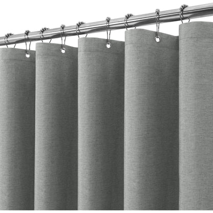 Leinen Duschvorhang wasserdicht grau 152x182cm mit Haken