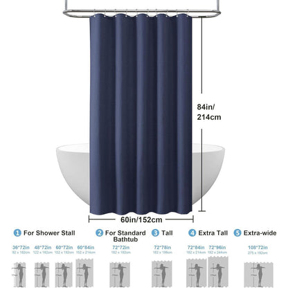 Waffel Duschvorhang wasserdicht - Marineblau 152x214cm