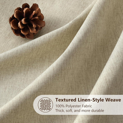 Leinen Duschvorhang mit Metallringen Taupe 275x182cm