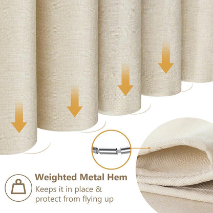 Leinen Duschvorhang wasserdicht 182x198cm Beige