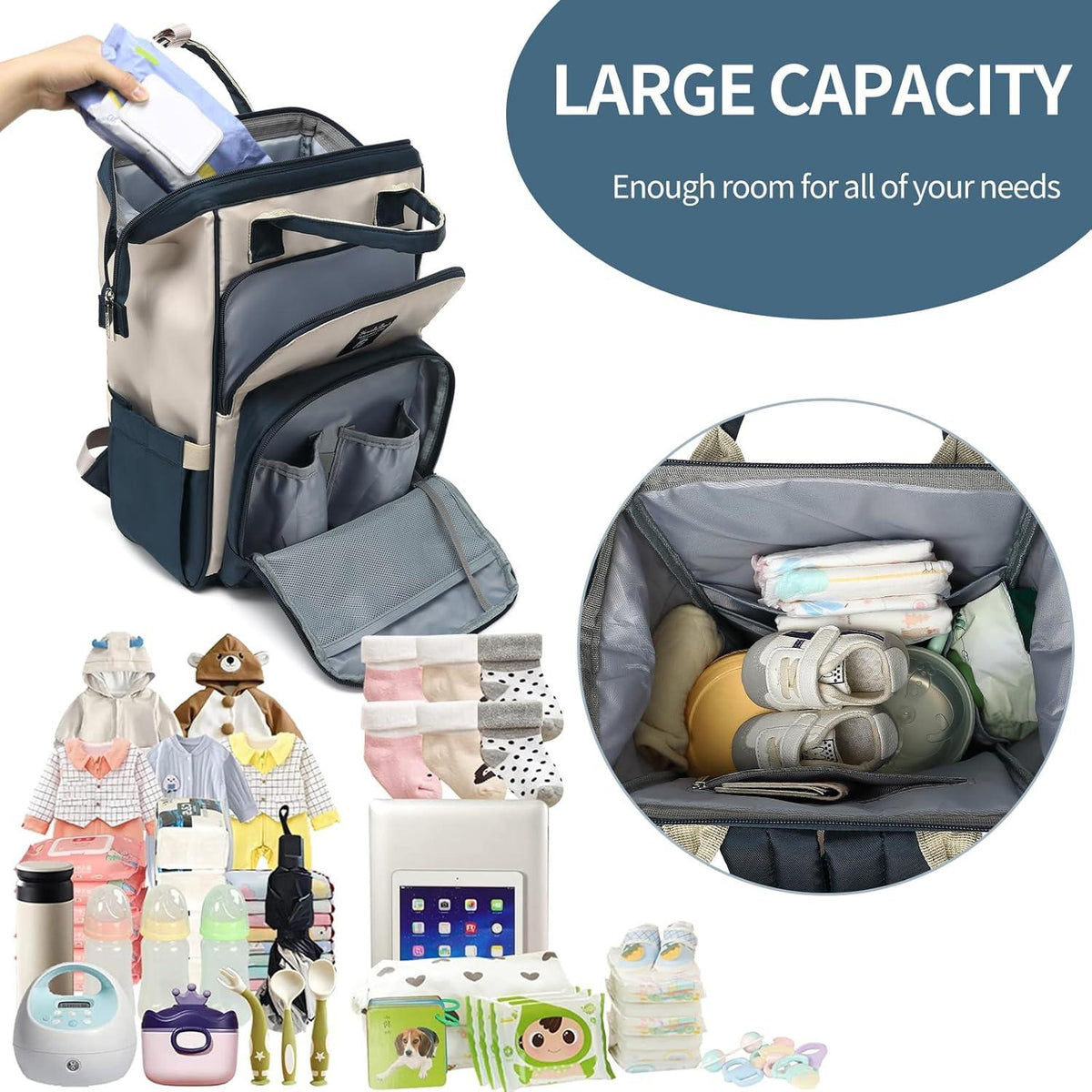 Wickelrucksack Pomelo Baby Rucksack wasserdicht Große