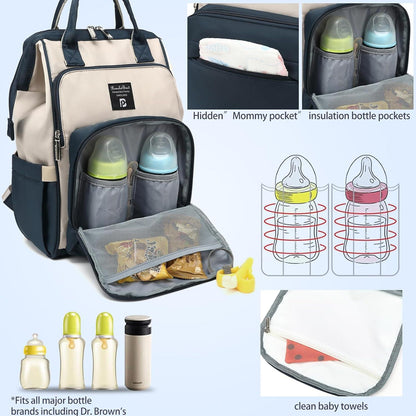 Pomelo Baby Wickelrucksack mit Wasserdichter Wickelunterlage