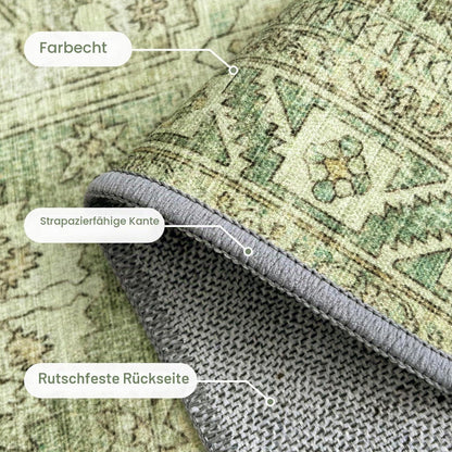 Vintage Teppich Rechteckig 150x210cm - Grasgrün