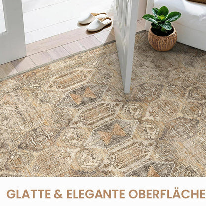 Vintage Teppich Wohnzimmer 160x230cm Hellbraun Rechteckig