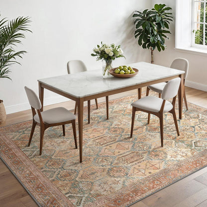 Vintage Teppich Wohnzimmer 150x210cm Clay Rotbraun Rechteckig