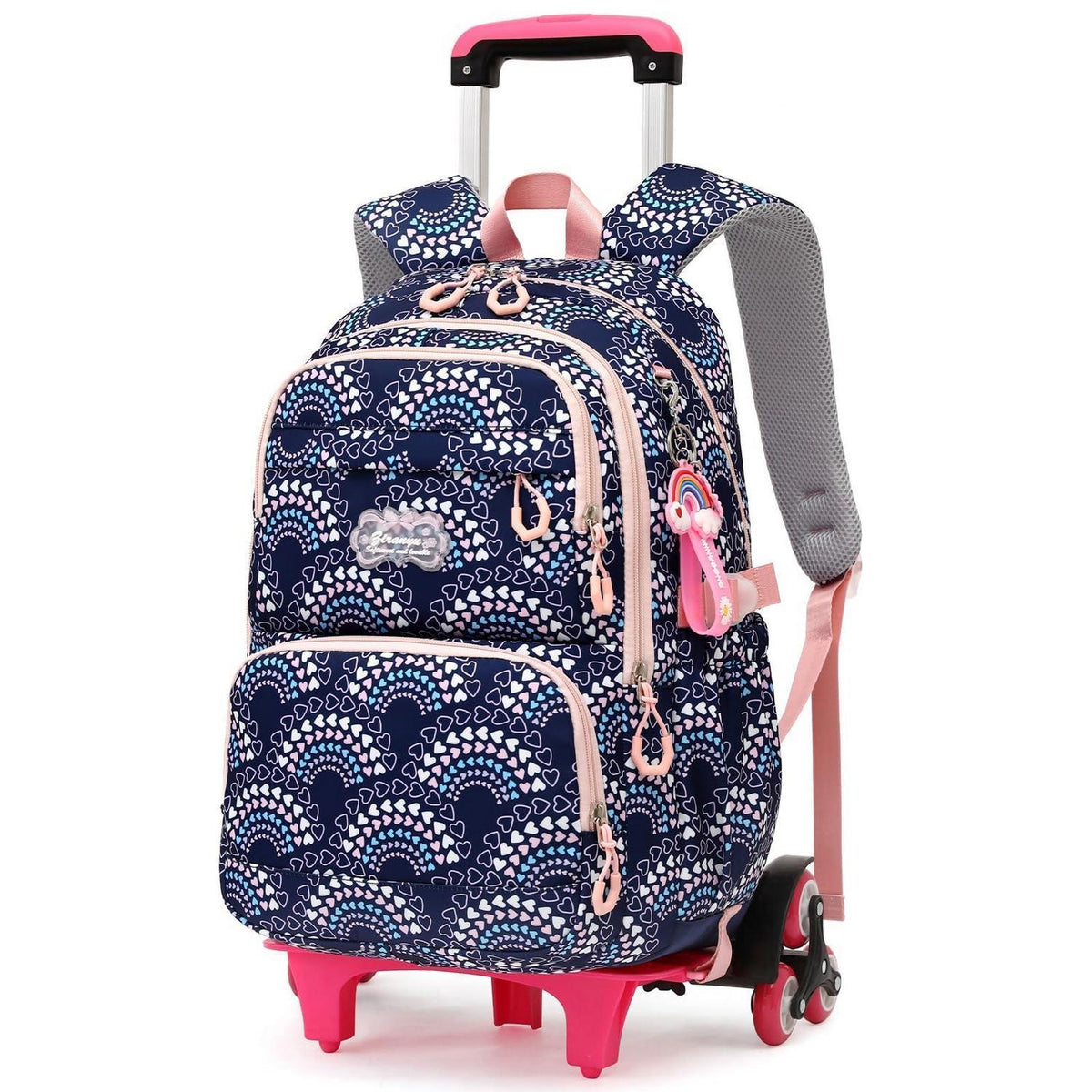 Kinder Rucksack mit Rollen – Dunkelblau, 16 Zoll Schulrucksack