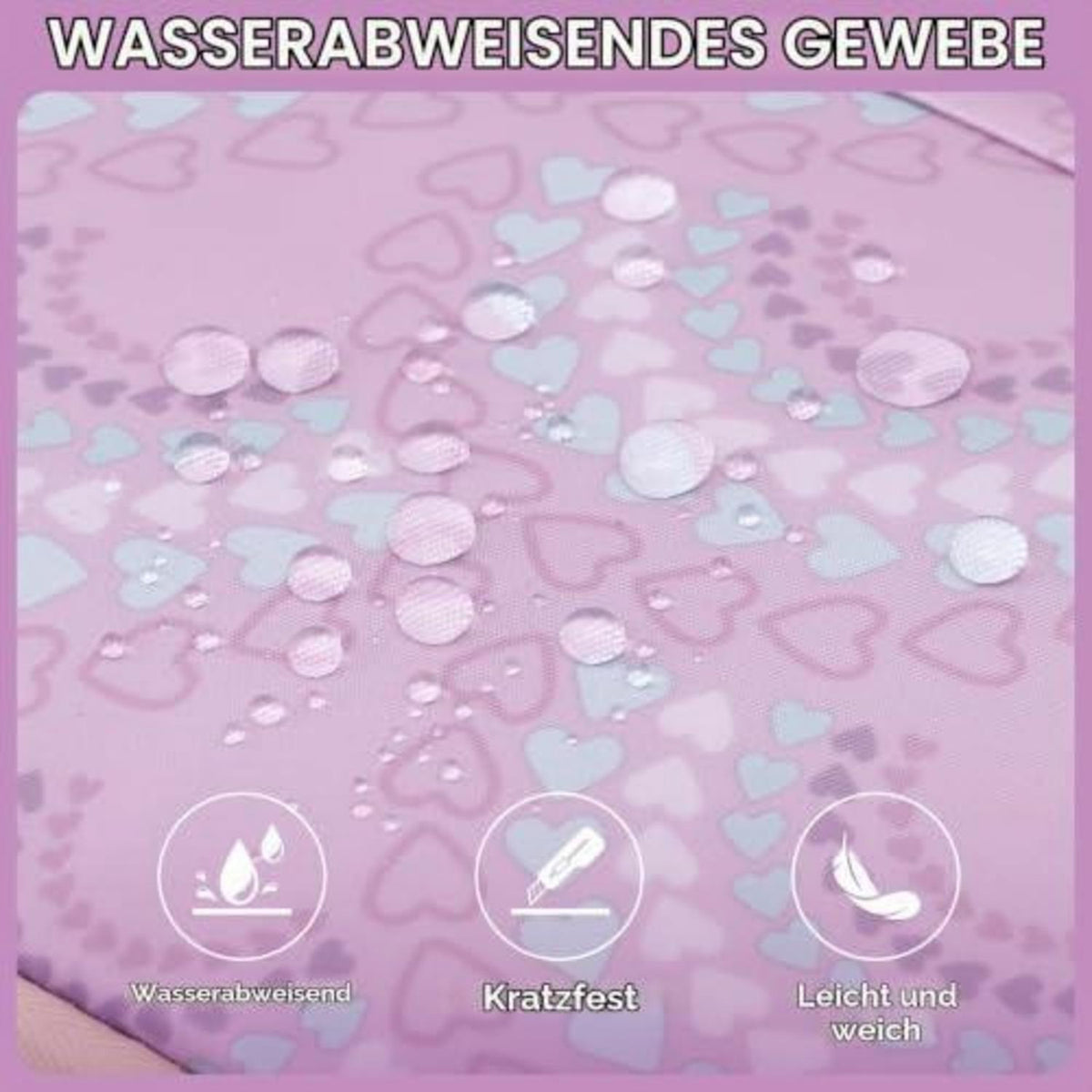 Kinderrucksack mit Rollen Lila – Schulrucksack Trolley für Mädchen