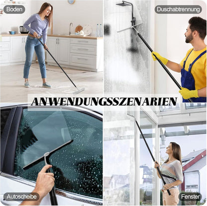 Duschabzieher Ausziehbarer Schwarz Teleskopstange 43-153cm Badezimmer