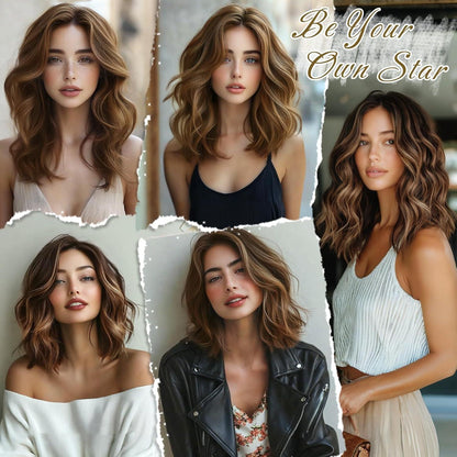 Kurze wellige Clip-in Extensions 30cm Highlight Haarverlängerung 6PCs