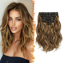 Clip-in Extensions 30cm Kurz wellig Highlight Haar für Frauen 6er-Pack