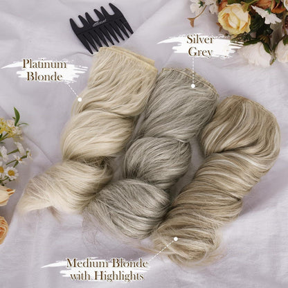 Blonde Clip-in Haarverlängerung 30cm 6-teilig dickes Haarteil Extensions