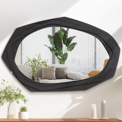 Großer Wandspiegel Schwarz Vintage Asymmetrisch 70x45 cm