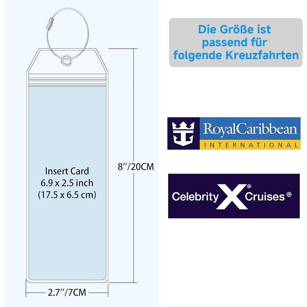8er-Set Kofferanhänger Kreuzfahrt – Wasserdicht & Klar