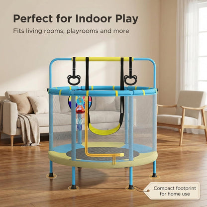PILIN 4in1 Kindertrampolin mit Zubehör – Gartentrampolin 140cm