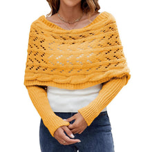 Schal mit Ärmeln Damen – Warmer Poncho Einheitsgröße Gelb