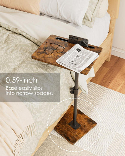 Beistelltisch C-Form Höhenverstellbar 360° Rotierend Kleiner Kaffeetisch Holz Laptoptisch