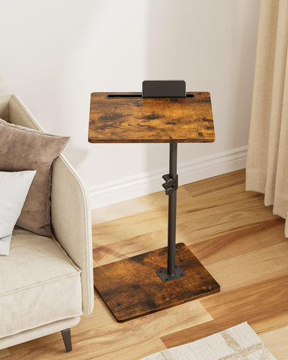 Beistelltisch C-Form Höhenverstellbar 360° Rotierend Kleiner Kaffeetisch Holz Laptoptisch