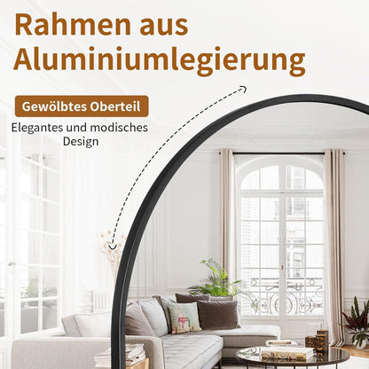 Ganzkörperspiegel Bogen Schwarz – 150x40cm, Stand- & Wandspiegel