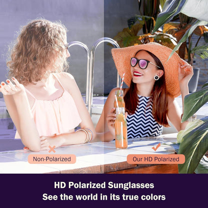 Damen Sonnenbrille Polarisiert Retro Rund UV400 Cateye