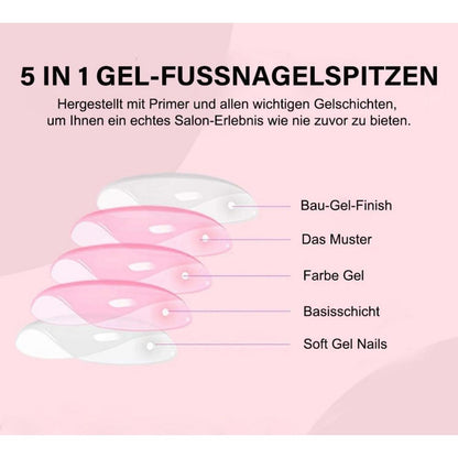 120 Kurz Rosa Ombre Weiß Fußnägel Aufkleben Full Cover