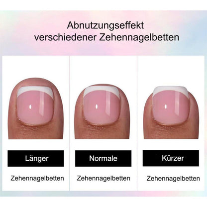 120 Kurz Rosa Ombre Weiß Fußnägel Aufkleben Full Cover