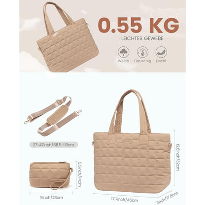 Laptoptasche Damen 15,6 Zoll Khaki Arbeitstasche Groß