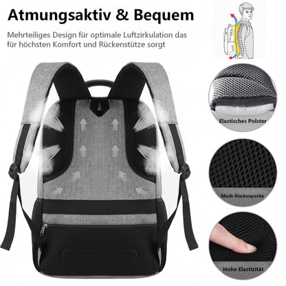 20 Zoll Laptop Rucksack Grau – Schulrucksack für Teenager & Herren