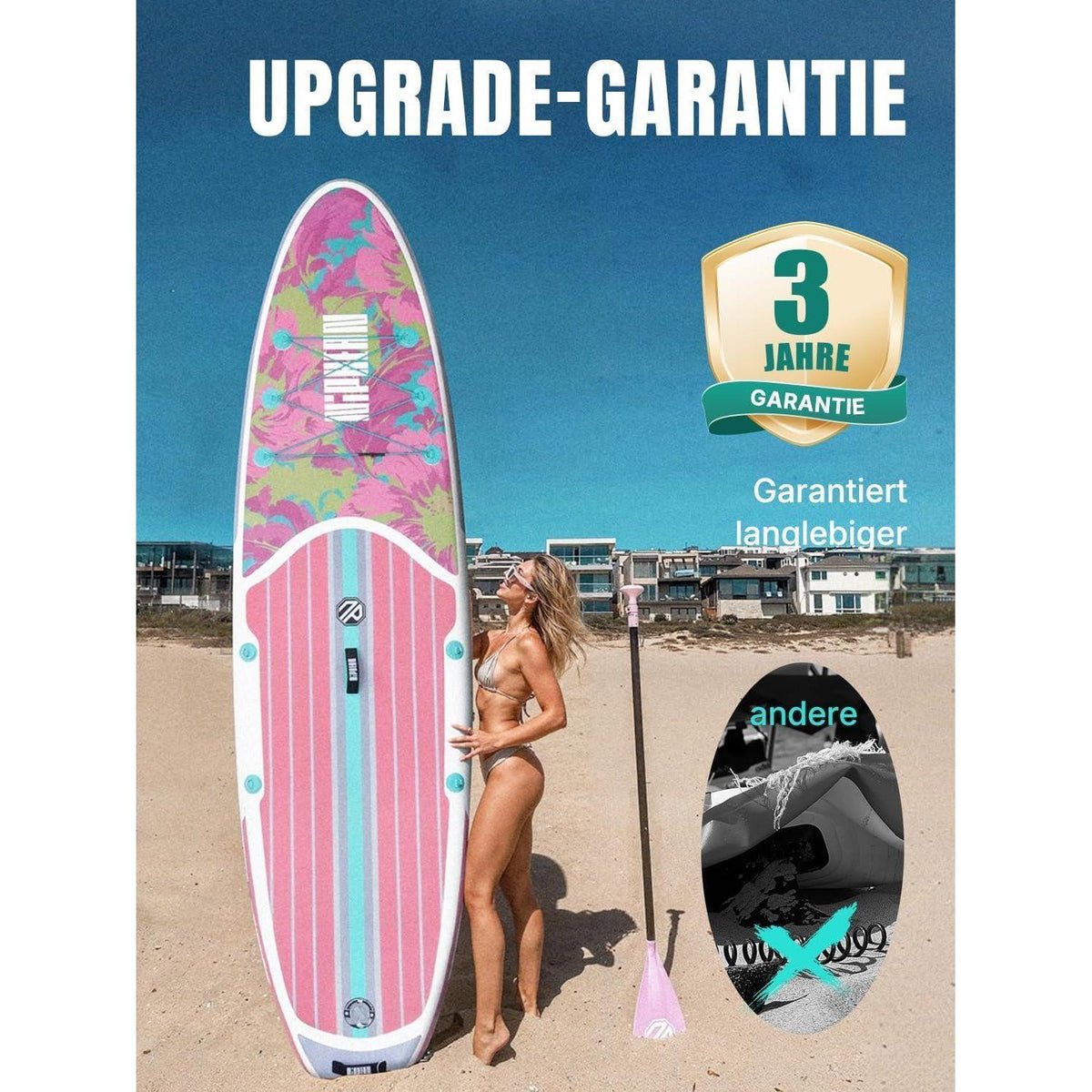 Aufblasbares Stand Up Paddle Board für 2 Personen mit Sitz