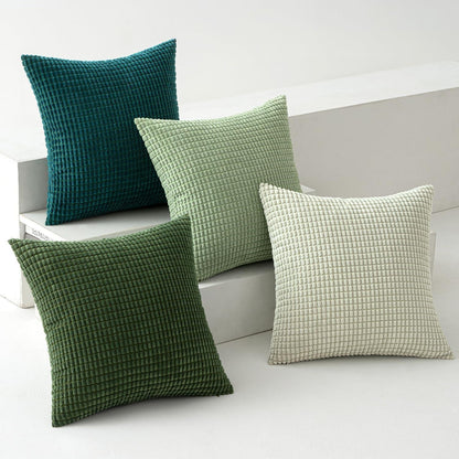 4er Set Kissenbezüge Weihnachten Waldgrün 40x40 cm Kordsamt