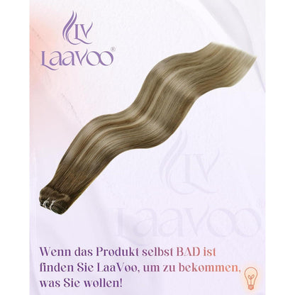 Echthaar Tressen Blayage Braun 55cm – Haarverlängerung Ombre