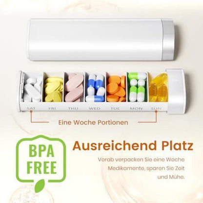 7-Tage Tablettenbox mit Schiebesystem – Weiß