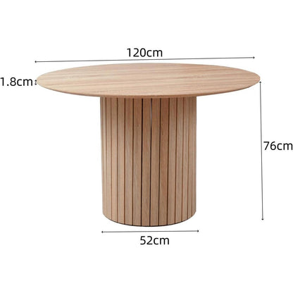 Moderner runder Esstisch Wabi-Sabi Stil, hellbraun 120cm