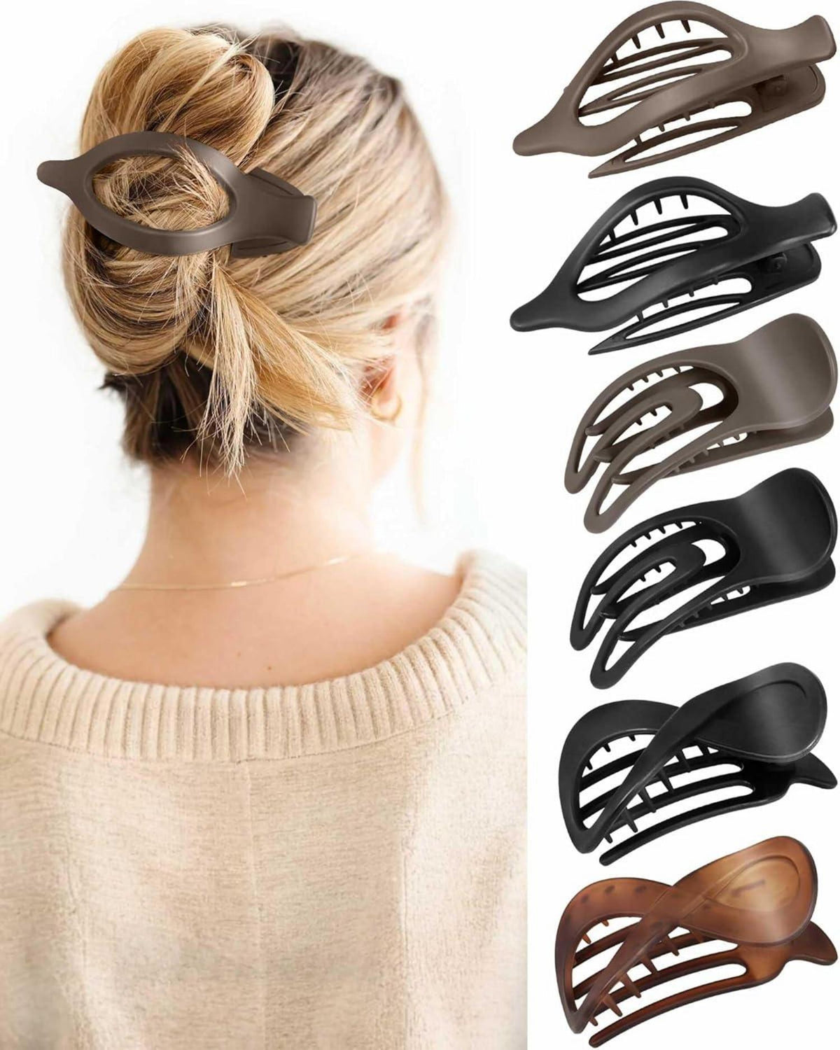 Haarspangen Set 6 Stück Rutschfest Französische Haarspangen Matte