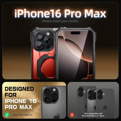iPhone 16 Pro Max Hülle mit Ständer, MagSafe, Rot