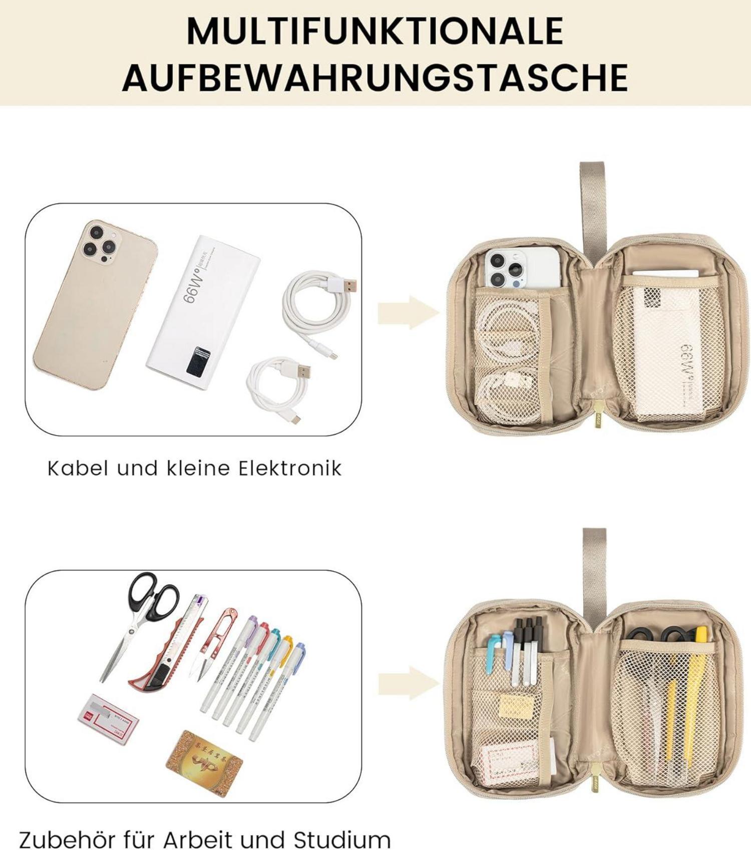 Laptoptasche Damen 15,6 Zoll Wasserdicht Arbeitstasche Groß Organizer beige