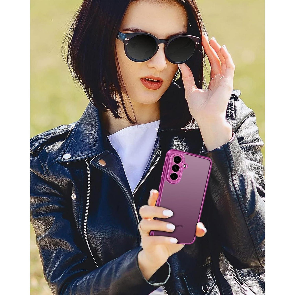 Samsung Galaxy A56 5G Hülle mit Panzerglas, matt durchscheinend, rosa