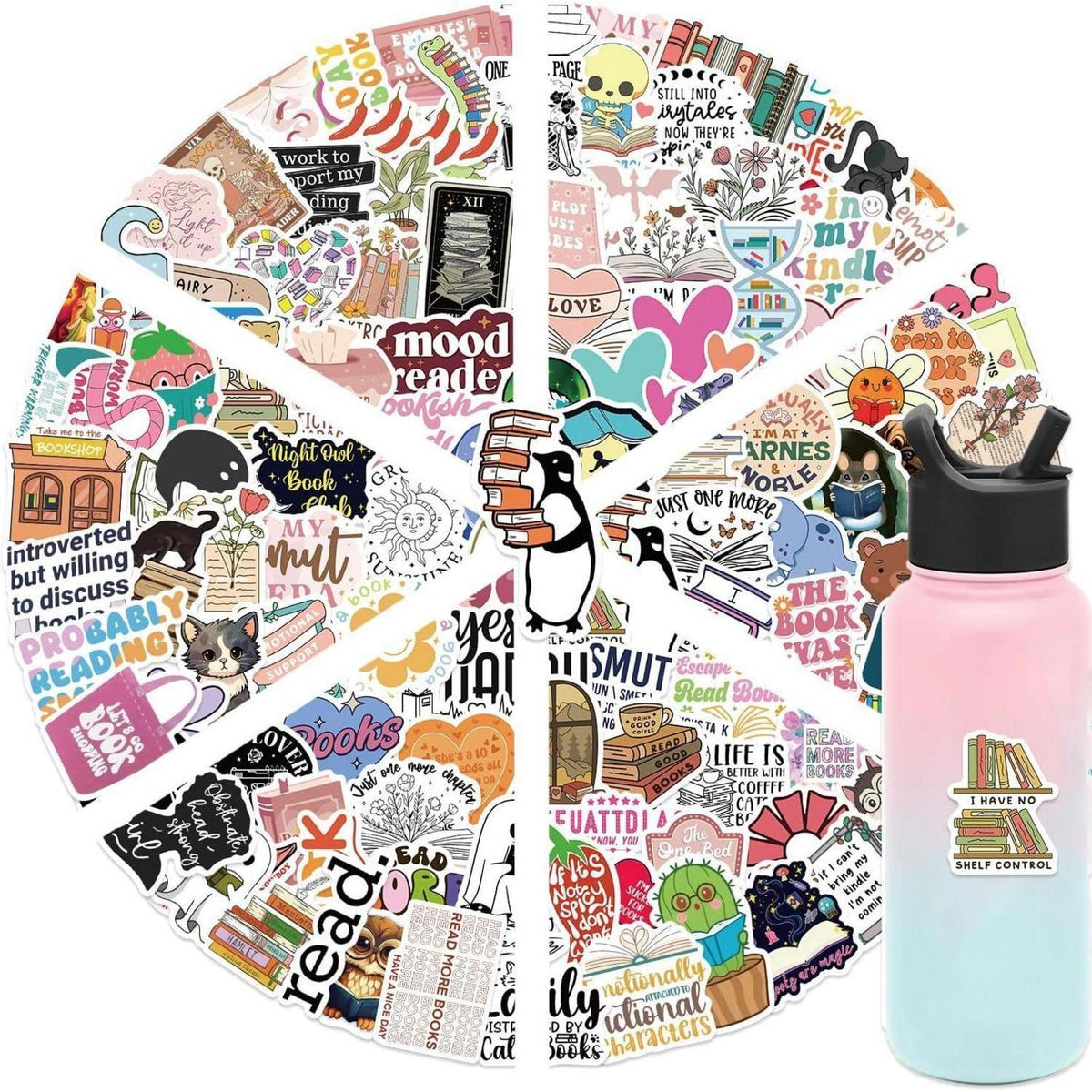Buch Sticker Pack | 125 Wasserdichte Vinyl Aufkleber für Kindle & Laptop