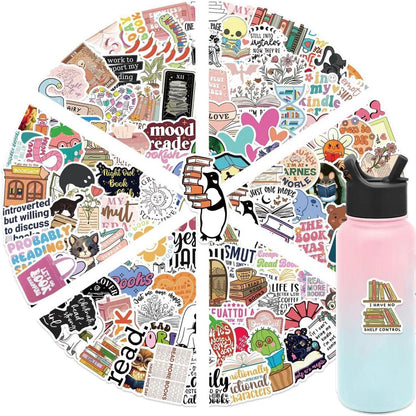 Buch Sticker Pack | 125 Wasserdichte Vinyl Aufkleber für Kindle & Laptop