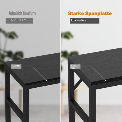 Schmaler Konsolentisch Schwarz – 75x24x75 cm | Beistelltisch