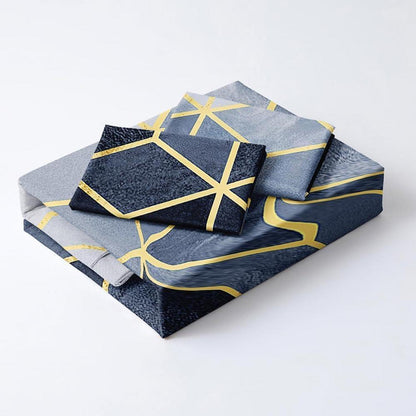 3D Bettwäsche Set 135x200cm - Weißes Geometrie Muster