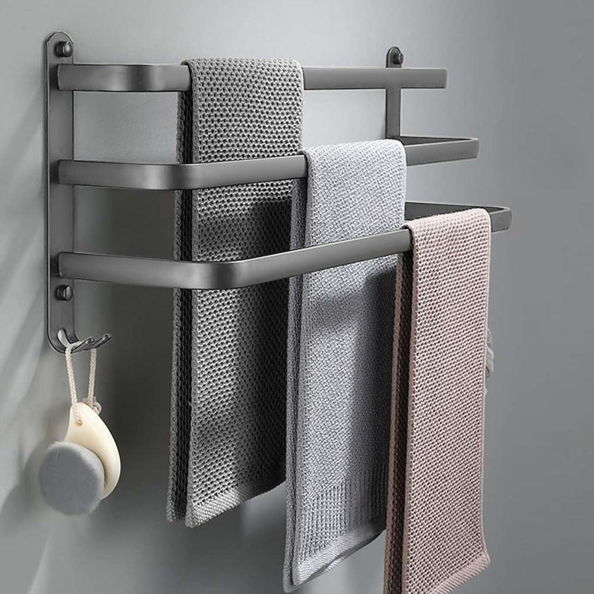 Handtuchhalter 60cm ohne Bohren, Grau – Modernes Badezimmer Zubehör
