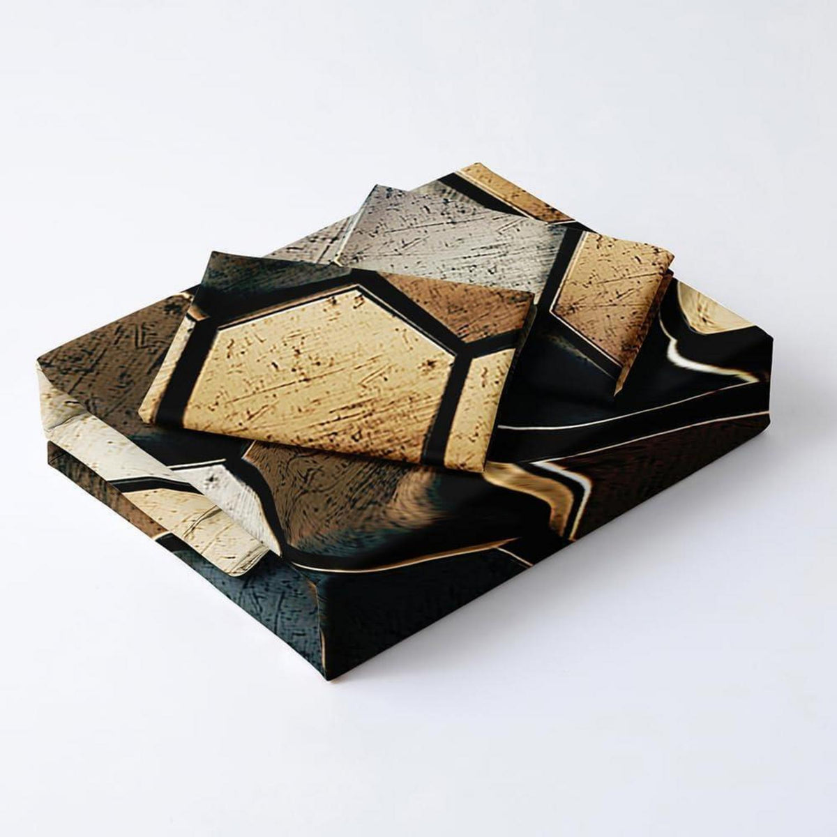 3D Bettwäsche Set Gelb Geometrisch 135x200cm