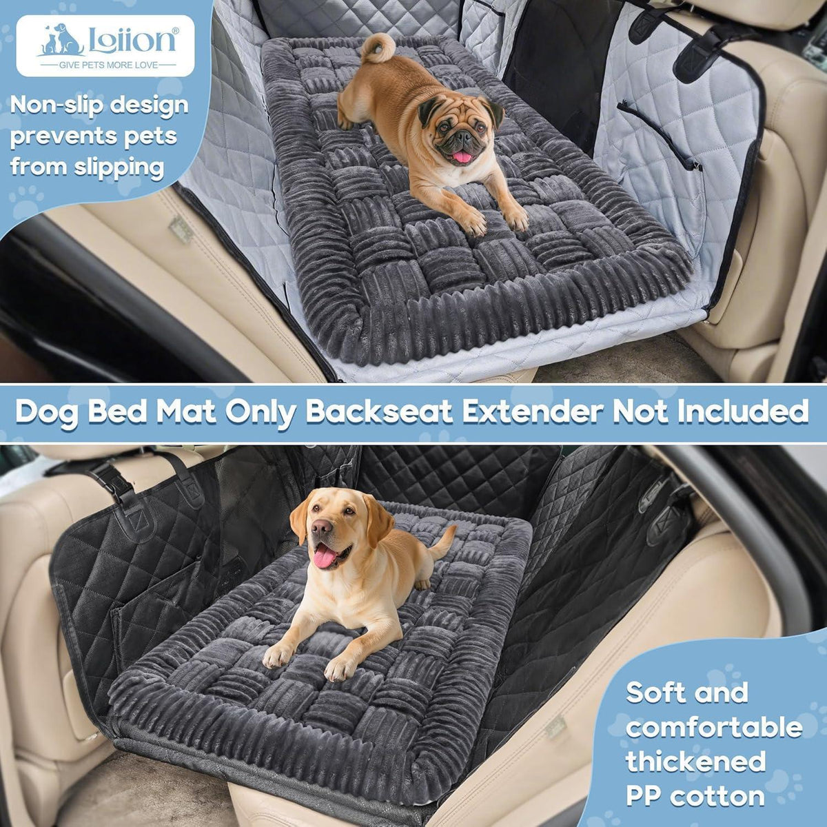 Hundebett Auto Rückbank – Weich, Rutschfest & Komfortabel 127x62.5cm