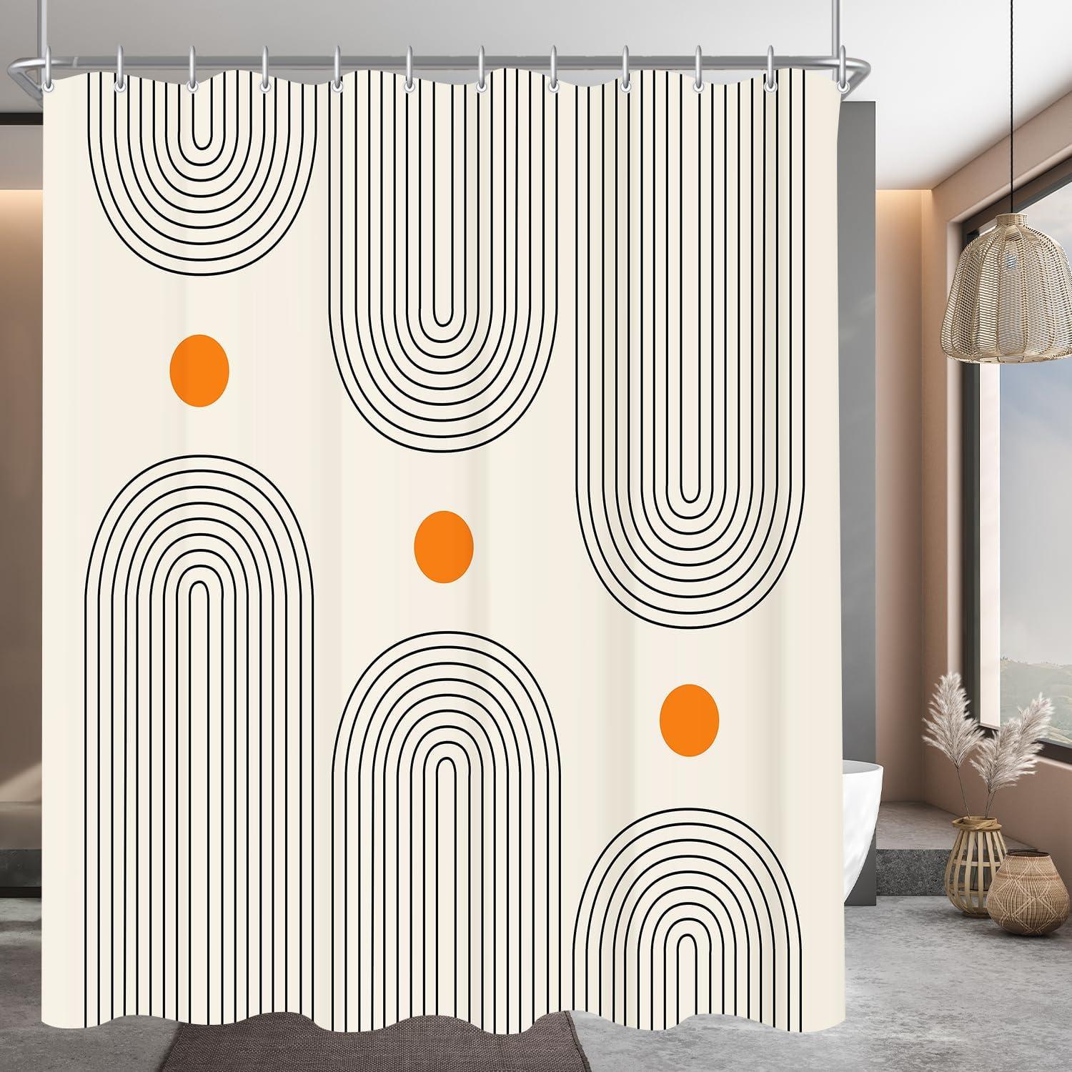 Duschvorhang Geometrische Kurve Antischimmel 180x180cm