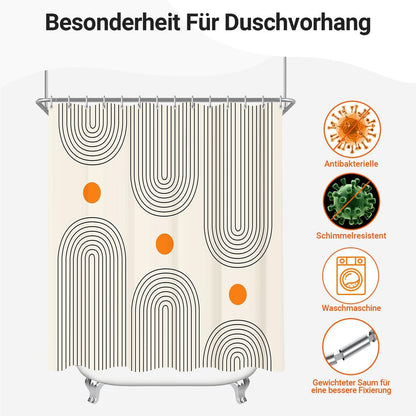 Duschvorhang 240x200cm Geometrische Kurve Antischimmel Polyester Stoff