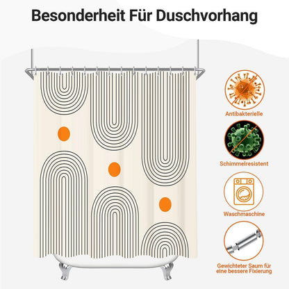 Duschvorhang Geometrische Kurve 200x200cm Textil