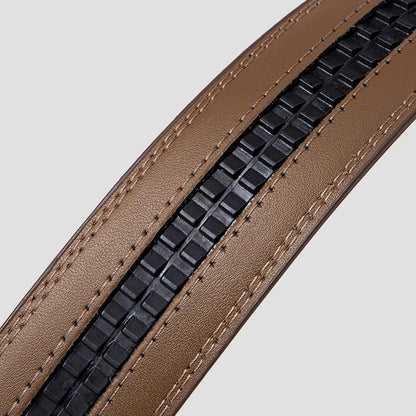 Automatik Gürtel Herren, 35mm Breit, Dunkelbraun in Lederoptik