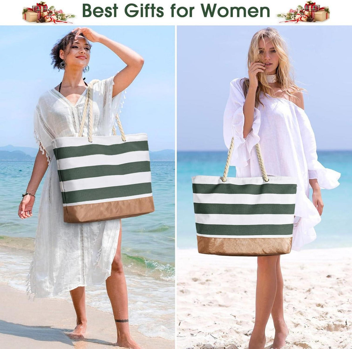 Oscaurt Strandtasche Damen Große Tote Bag Shopper Wasserdicht Reißverschluss