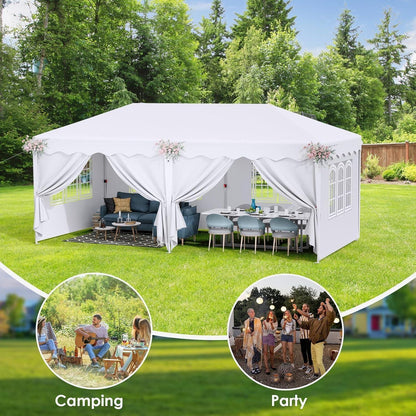 3x6m Pavillon mit Seitenteilen – Wasserdicht & Stabil für Garten/Strand